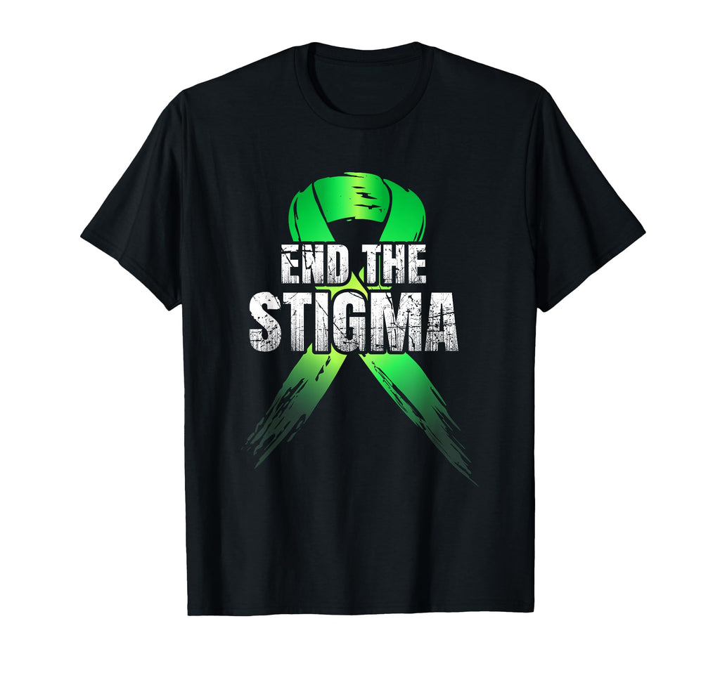 End Stigma Mental Health Awareness Green T-Shirt - Unique Graphic Unisex - T-Shirt, Sweatshirt, Hoodie