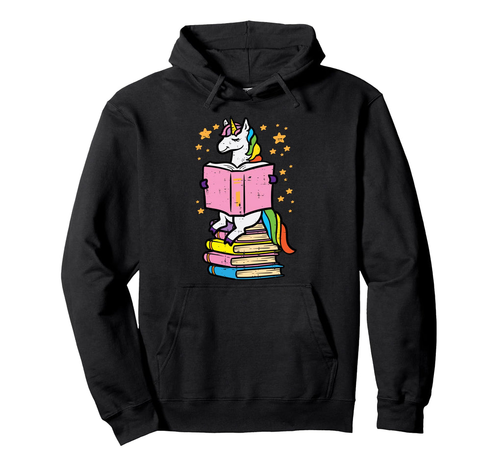Unicorn Read Reading Book Librarian Hoodie - Fun Novelty Design Men Women - T-Shirt, Sweatshirt, Hoodie