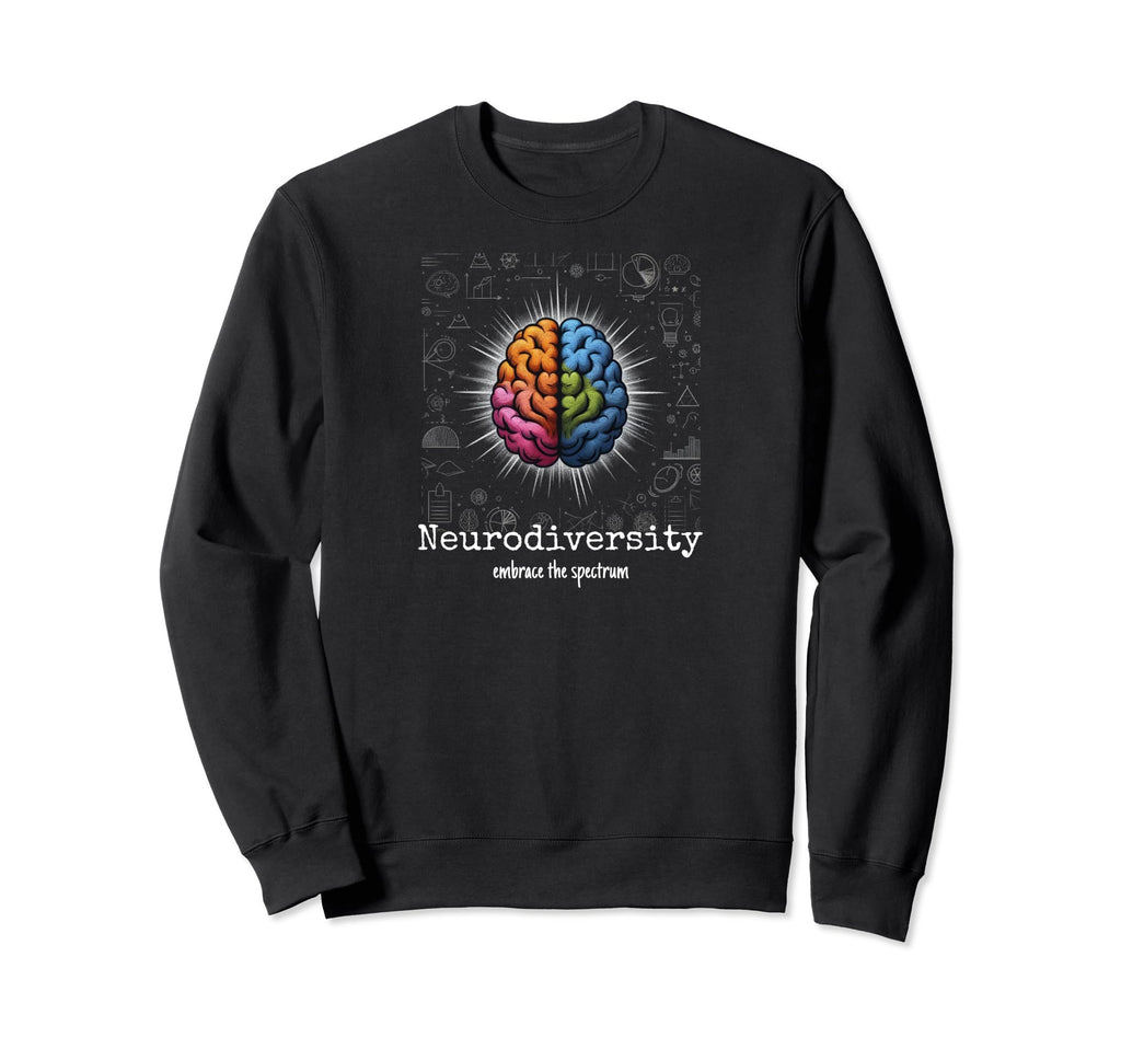 Colorful Rainbow Brain Neurodiversity Sweatshirt - Streetwear Style Unisex - T-Shirt, Sweatshirt, Hoodie
