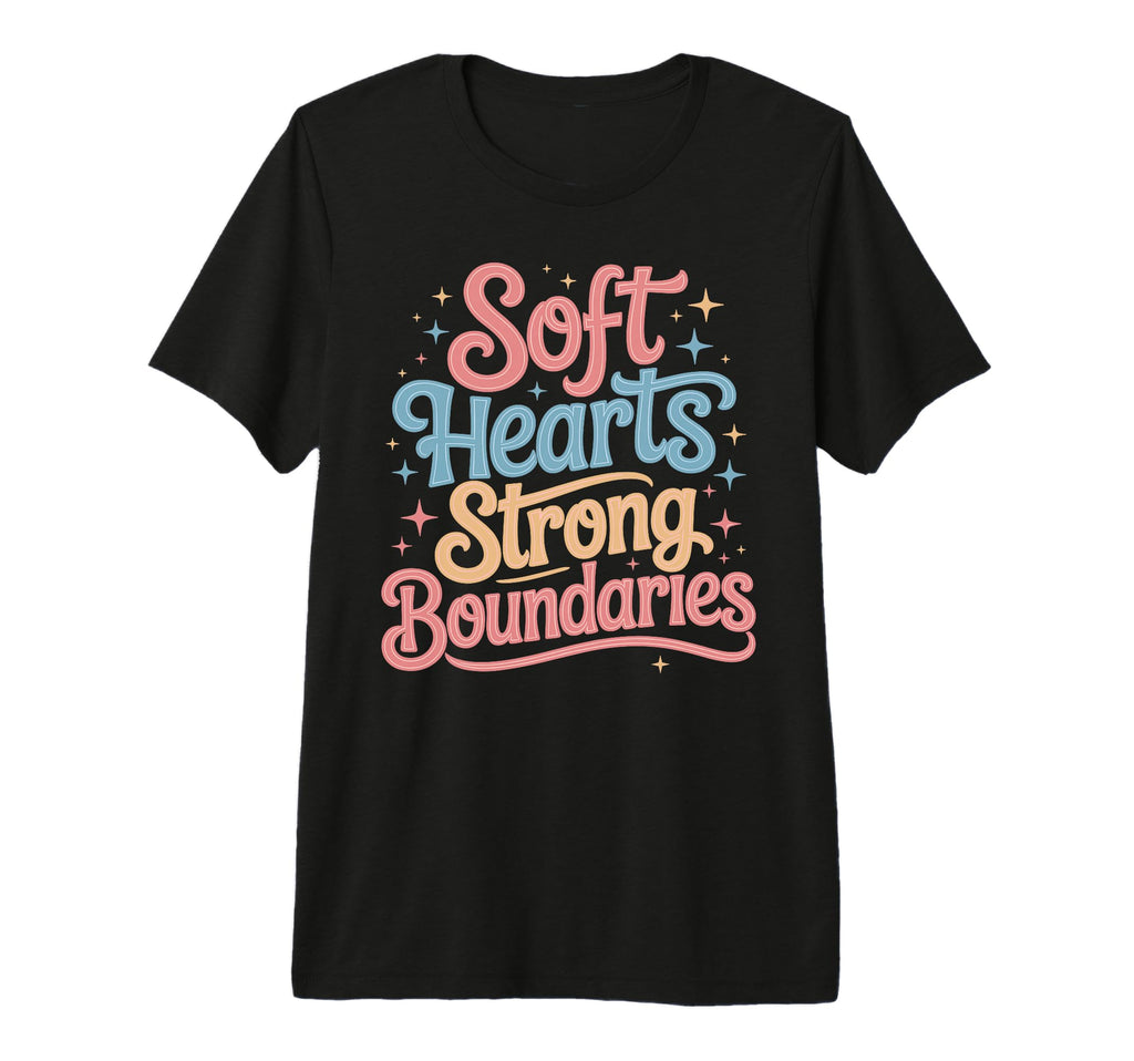 Soft Hearts Strong Boundaries Emotion T-Shirt - Unique Graphic for Adults - T-Shirt, Sweatshirt, Hoodie