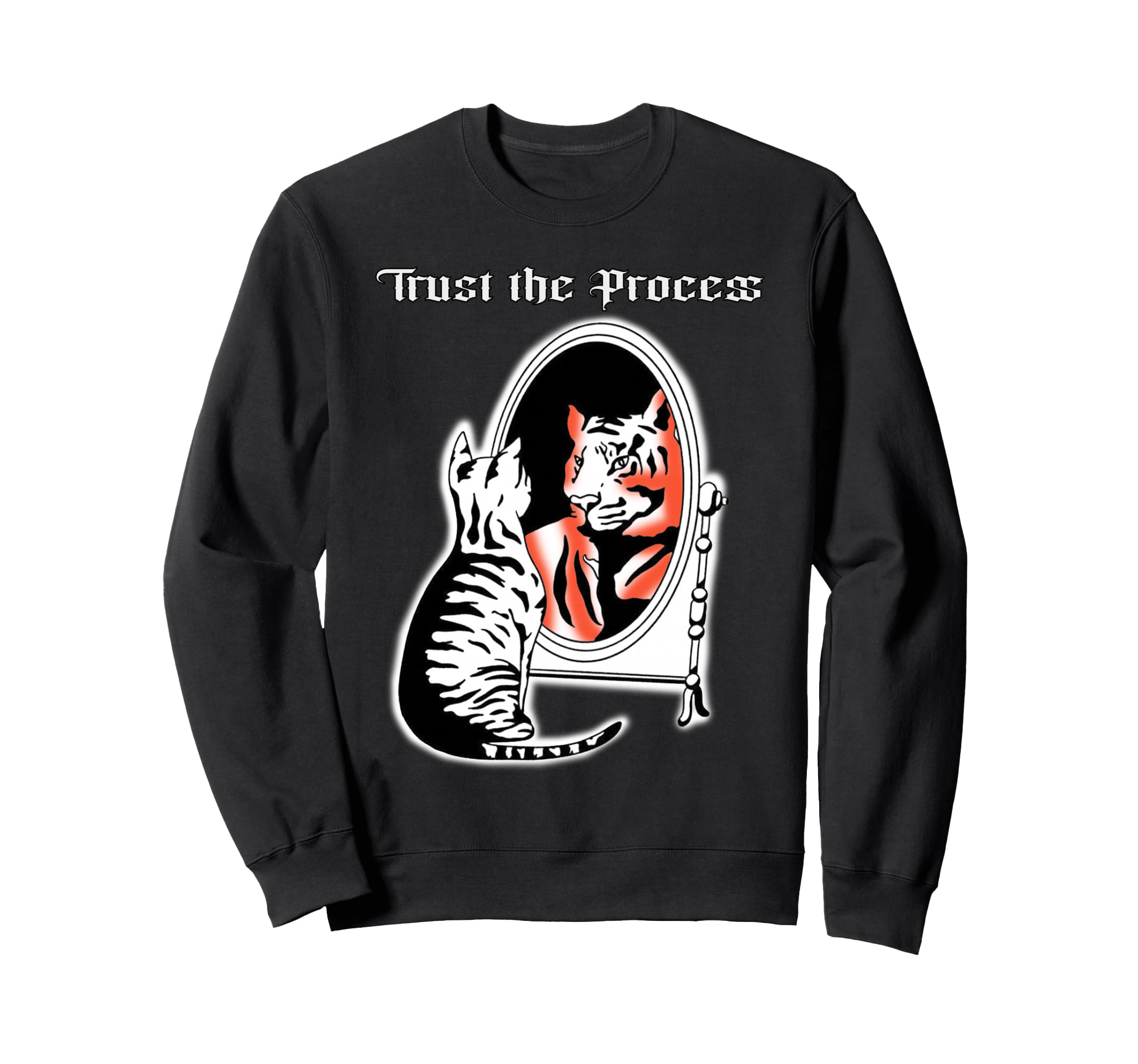 Tiger Trust Process Bengal Cat Sweatshirt - Minimalist Print Men Women - T-Shirt, Sweatshirt, Hoodie
