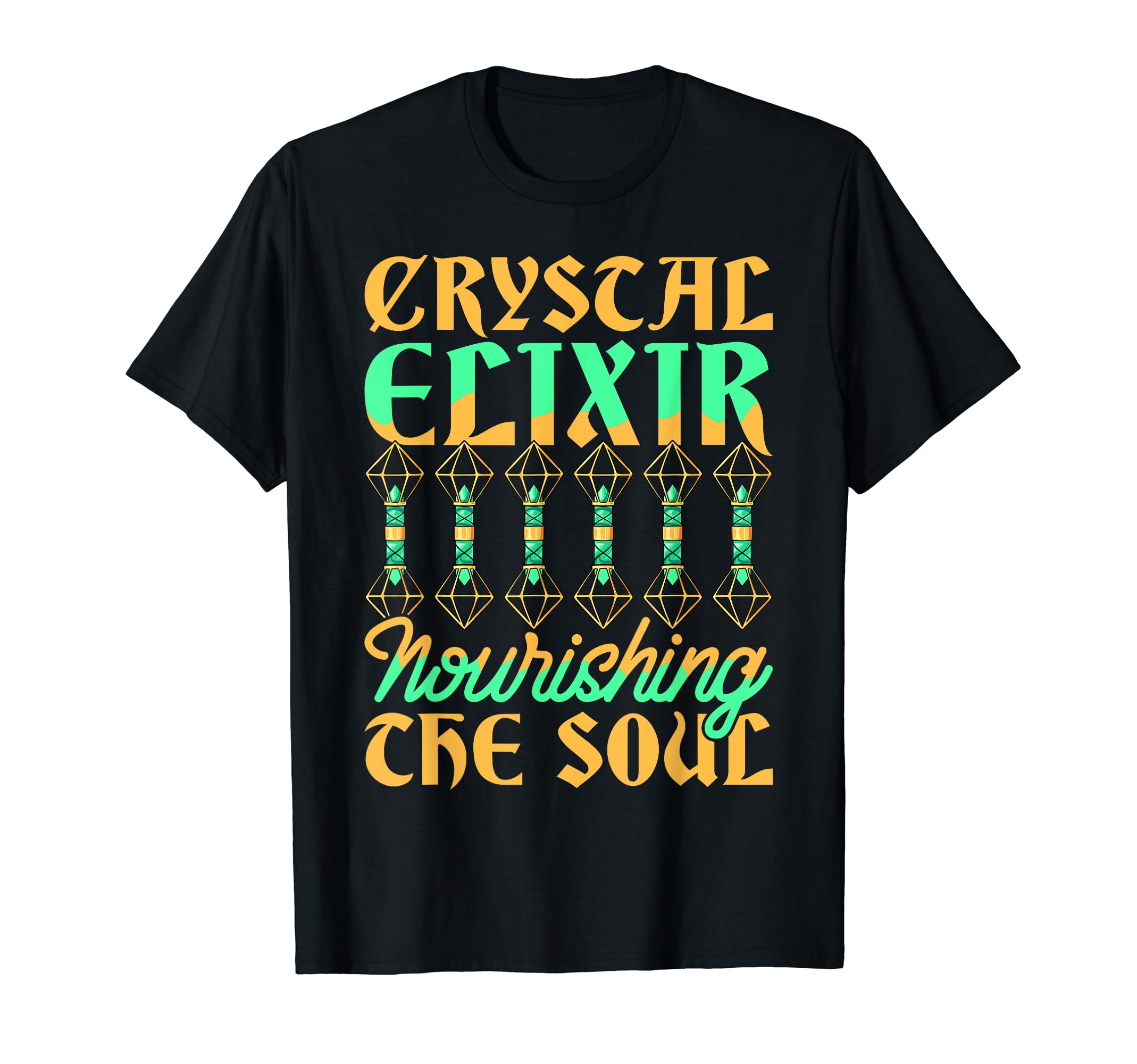 Healing Crystal Elixir Nourishing Soul T-Shirt - Custom Art Print Unisex - T-Shirt, Sweatshirt, Hoodie