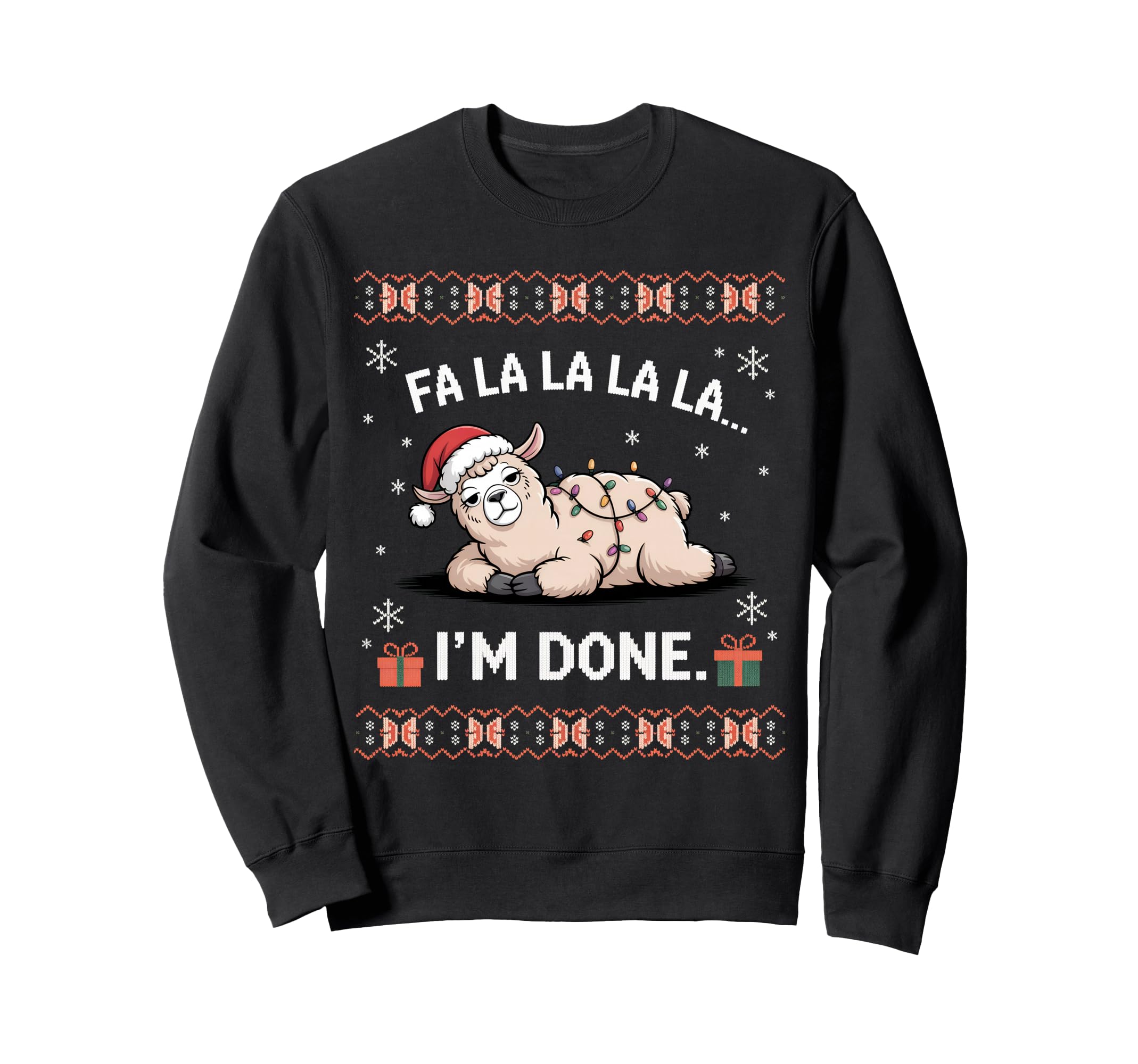 Funny Llama Introvert Burnout Holiday Sweatshirt - Graphic Print Unisex - T-Shirt, Sweatshirt, Hoodie