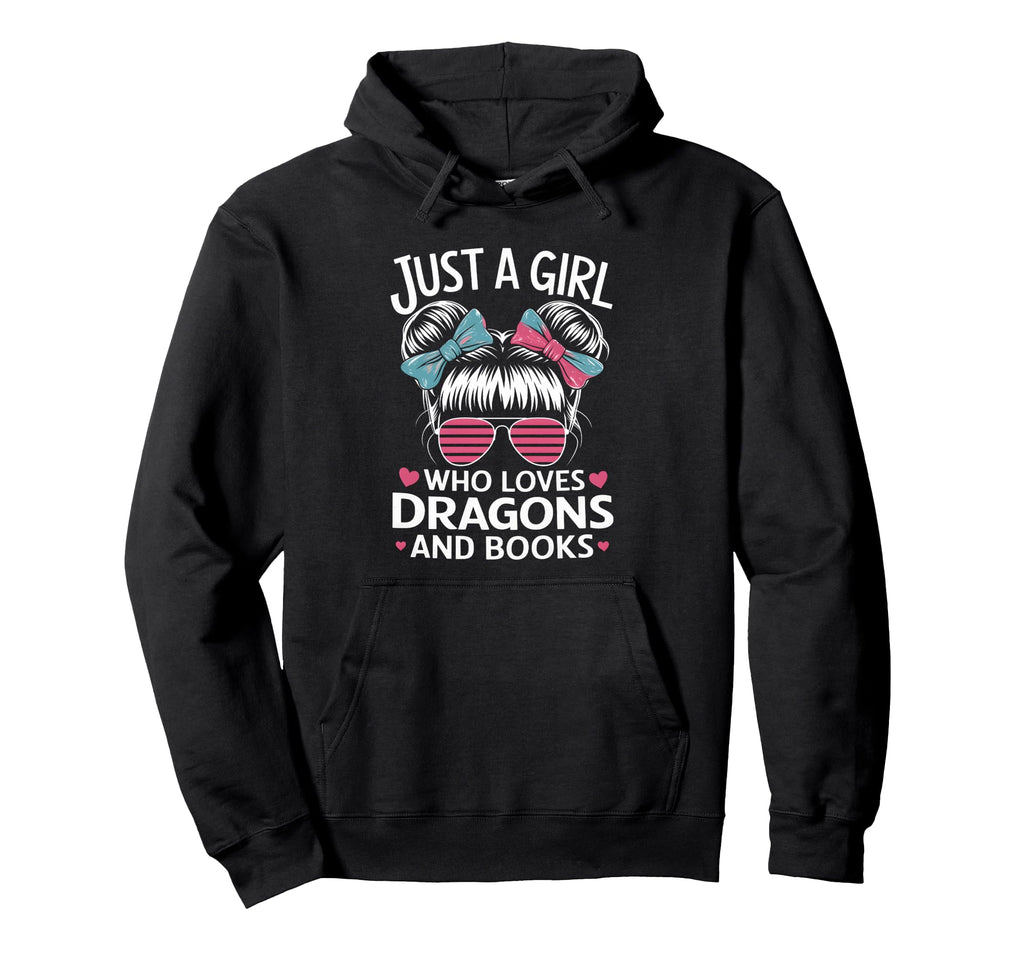 Just Who Loves Dragons And Books Hoodie - Minimalist Print Unisex - T-Shirt, Sweatshirt, Hoodie