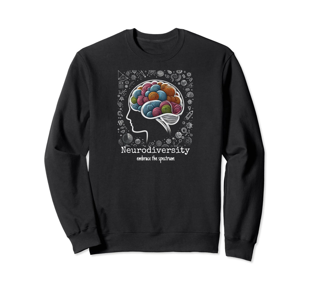 Colorful Rainbow Brain Sweatshirt - Fun Novelty Design Unisex - T-Shirt, Sweatshirt, Hoodie