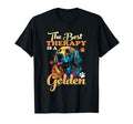 Best Therapy Is Golden Retriever Dad Mom T-Shirt - Trendy Graphic Unisex - T-Shirt, Sweatshirt, Hoodie