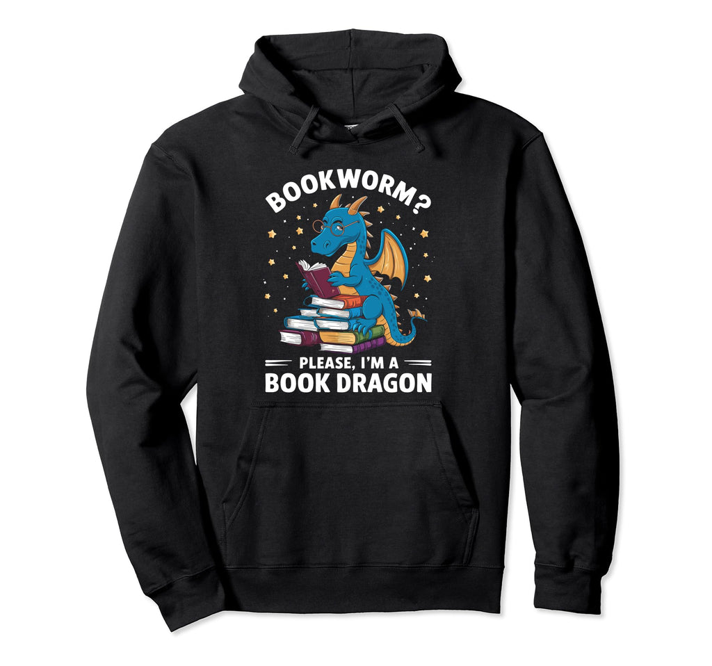 Bookworm Please Im Book Dragon Hoodie - Aesthetic Graphic Unisex - T-Shirt, Sweatshirt, Hoodie