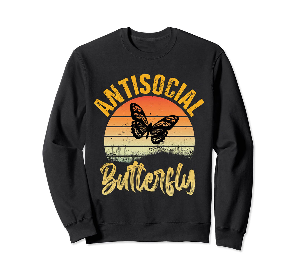 Anti Social Butterfly Introvert Sweatshirt - Novelty Apparel for Adults - T-Shirt, Sweatshirt, Hoodie