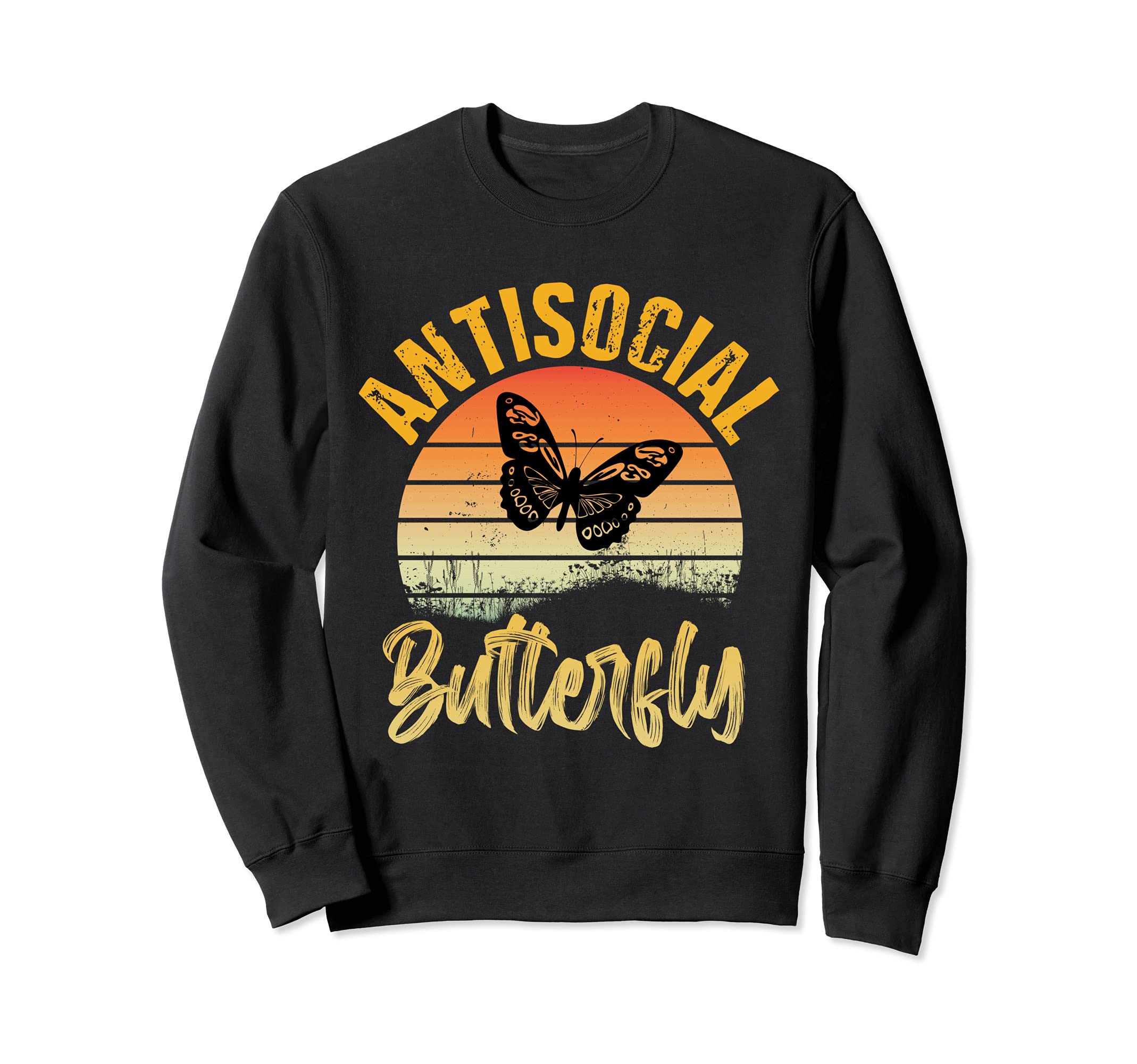 Anti Social Butterfly Introvert Sweatshirt - Novelty Apparel for Adults - T-Shirt, Sweatshirt, Hoodie