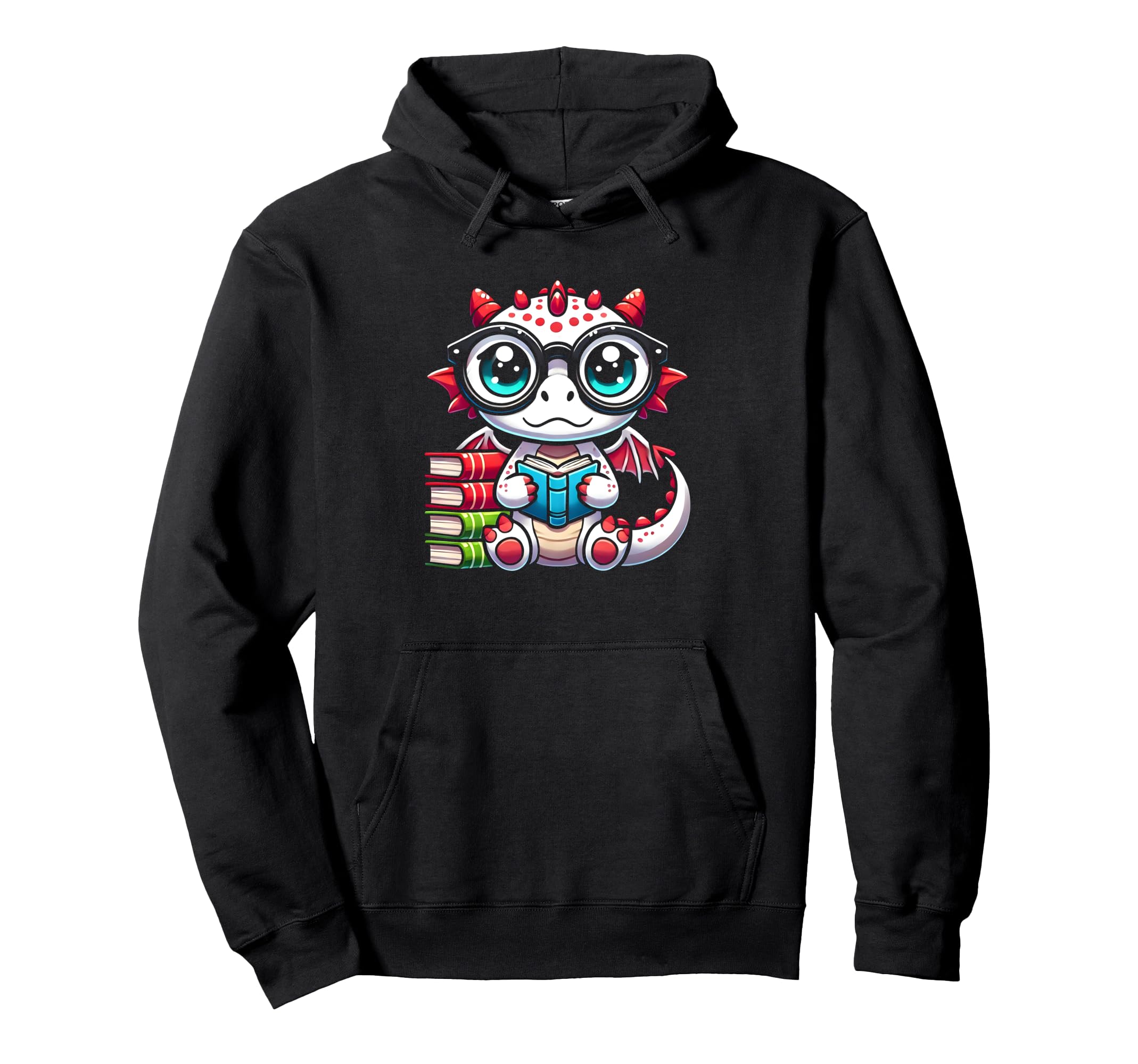 Book Lover Reading Dragon Hoodie - Streetwear Style for Adults - T-Shirt, Sweatshirt, Hoodie
