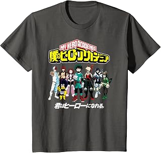 Kids MHA Colorful Kanji Cast Group Superhero Anime T-Shirt Unisex T-shirt, Sweatshirt, Hoodie, Long Sleeve Tee - T-Shirt, Sweatshirt, Hoodie