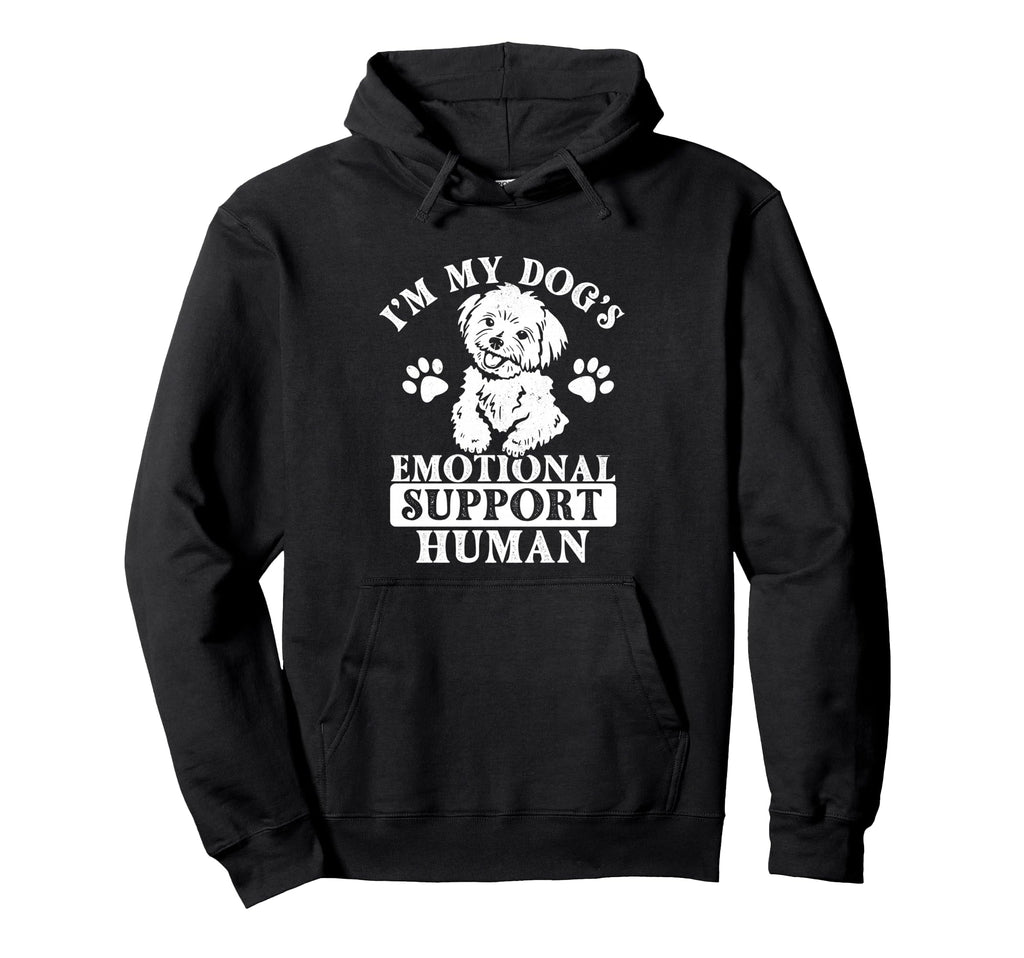 Im My Dogs Emotional Support Human Maltese Hoodie - Graphic Print Unisex - T-Shirt, Sweatshirt, Hoodie