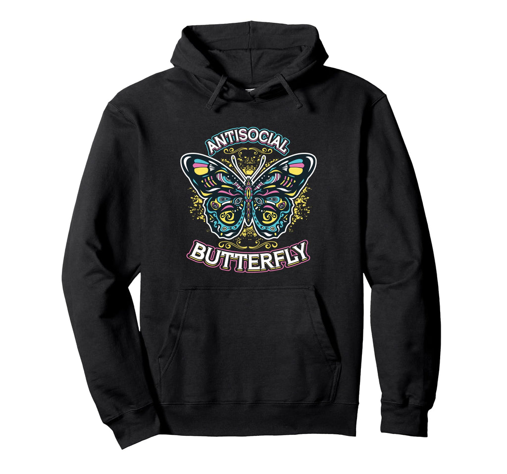 Antisocial Butterfly Hoodie - Novelty Apparel for Adults - T-Shirt, Sweatshirt, Hoodie