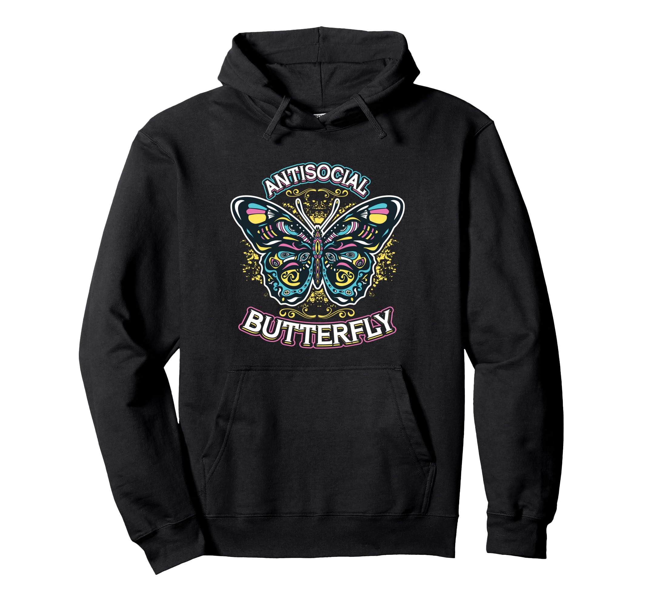 Antisocial Butterfly Hoodie - Novelty Apparel for Adults - T-Shirt, Sweatshirt, Hoodie