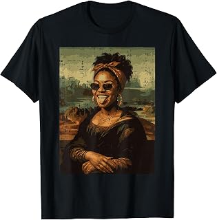 Afro Black Woman Mona Lisa Funny Meme African Women Men Kids T-Shirt Unisex T-shirt, Sweatshirt, Hoodie, Long Sleeve Tee - T-Shirt, Sweatshirt, Hoodie