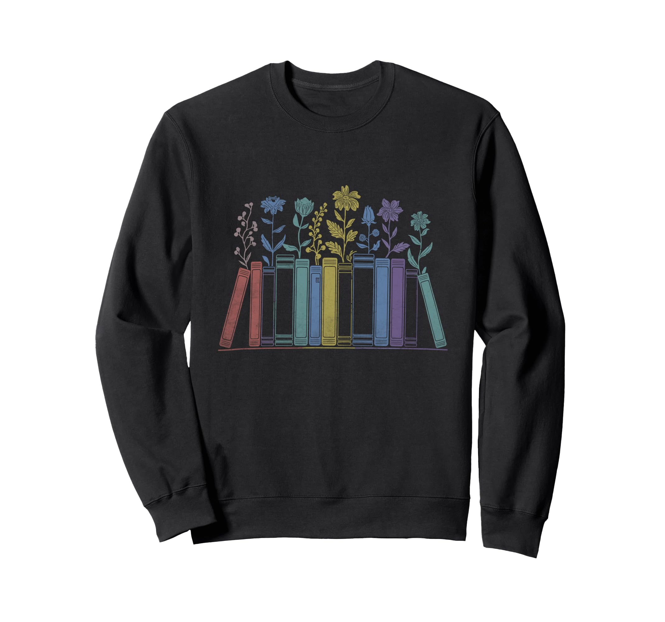 Bookshelf Books Flowers Book Sweatshirt - Novelty Apparel for Adults - T-Shirt, Sweatshirt, Hoodie