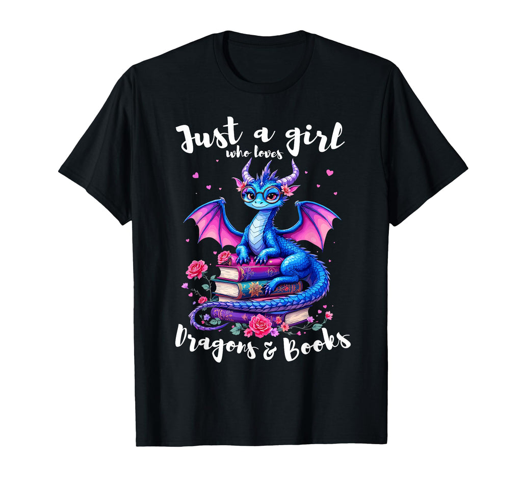 Just Who Loves Dragons And Books T-Shirt - Novelty Apparel Men Women - T-Shirt, Sweatshirt, Hoodie