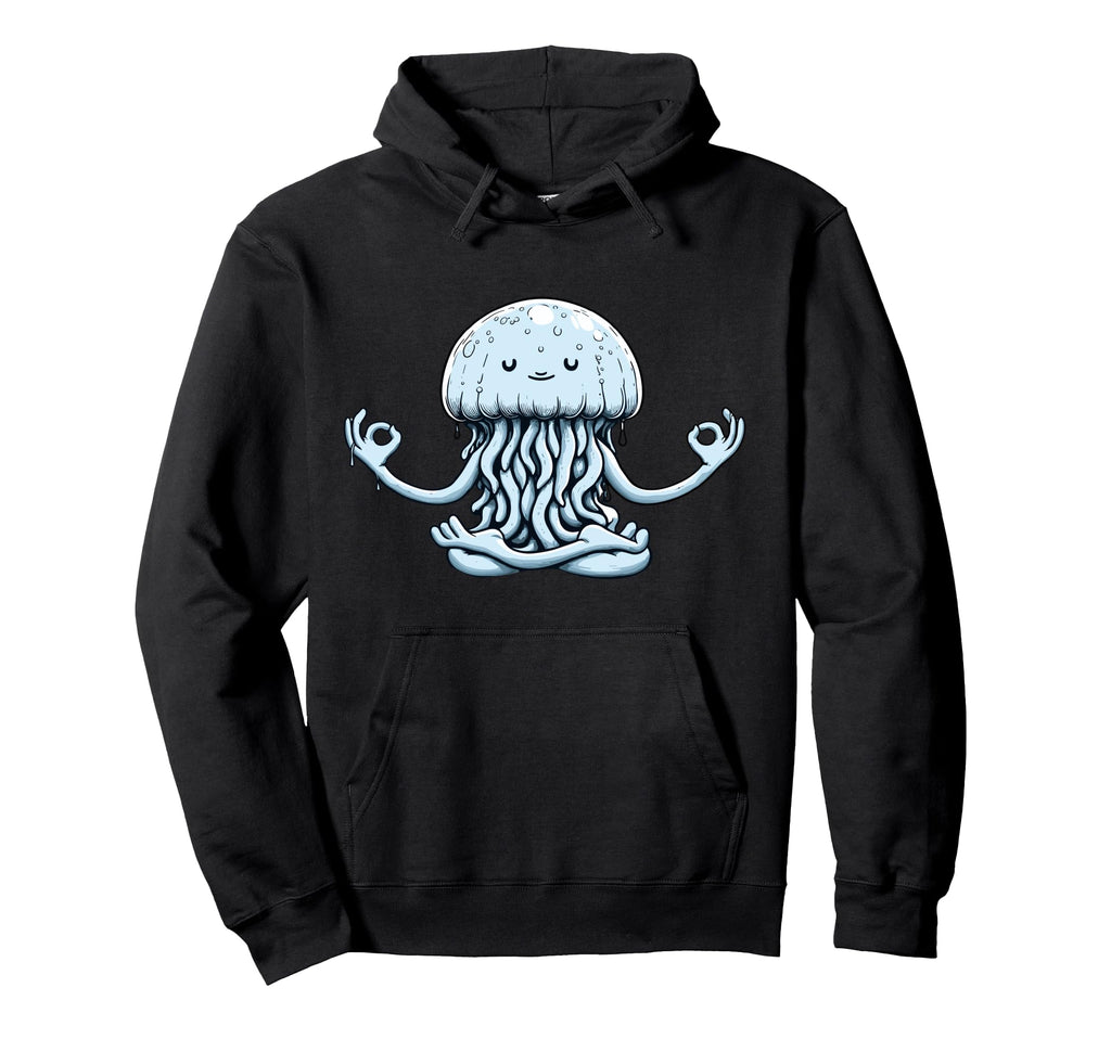 Meditation Jellyfish Yoga Pose Relaxing Hoodie - Custom Art Print Unisex - T-Shirt, Sweatshirt, Hoodie