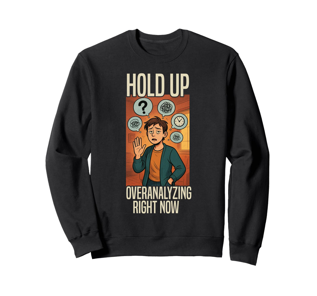 Overthinking Overanalyzing Now Sweatshirt - Trendy Graphic for Adults - T-Shirt, Sweatshirt, Hoodie