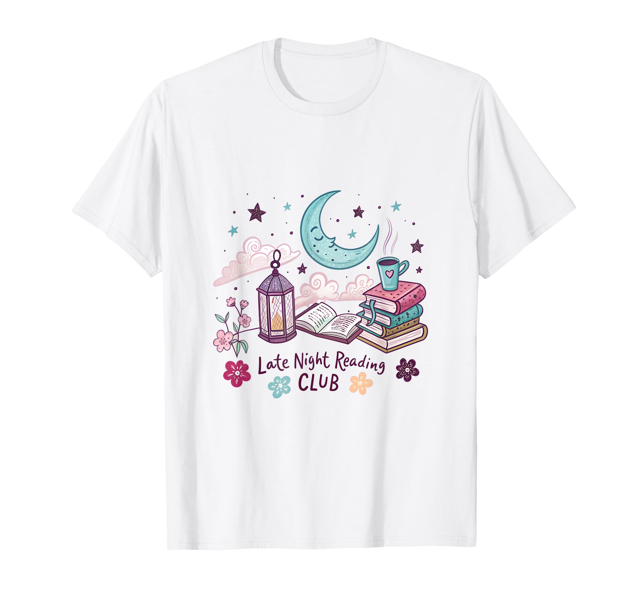 Late Night Reading Club Cozy Moon T-Shirt - Unique Graphic for Adults - T-Shirt, Sweatshirt, Hoodie