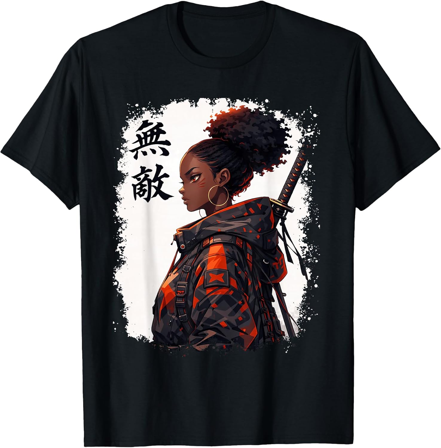Black Samurai Girl Anime Warrior Afro African Pride T-Shirt Unisex T-shirt, Sweatshirt, Hoodie, Long Sleeve Tee - T-Shirt, Sweatshirt, Hoodie