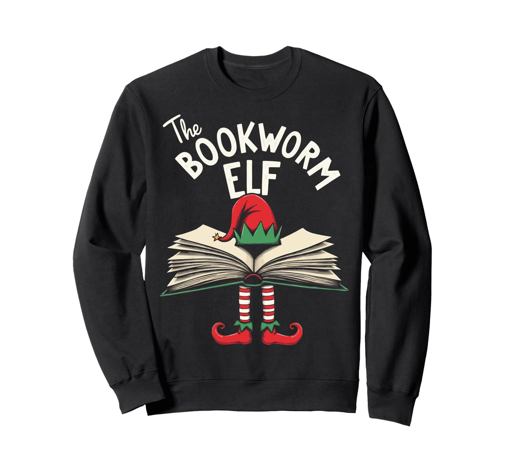 Book Club Bookworm Elf Book Sweatshirt - Minimalist Print Men Women - T-Shirt, Sweatshirt, Hoodie