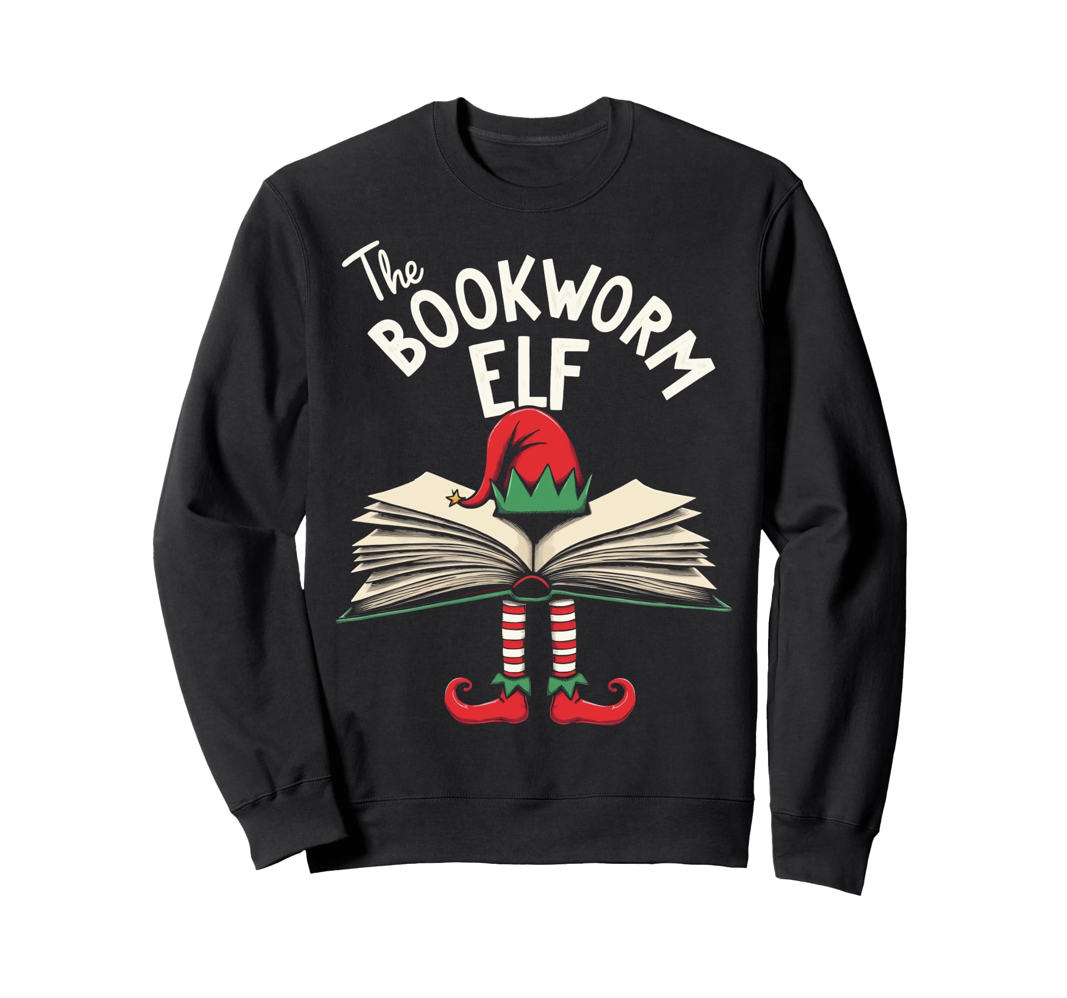 Book Club Bookworm Elf Book Sweatshirt - Minimalist Print Men Women - T-Shirt, Sweatshirt, Hoodie