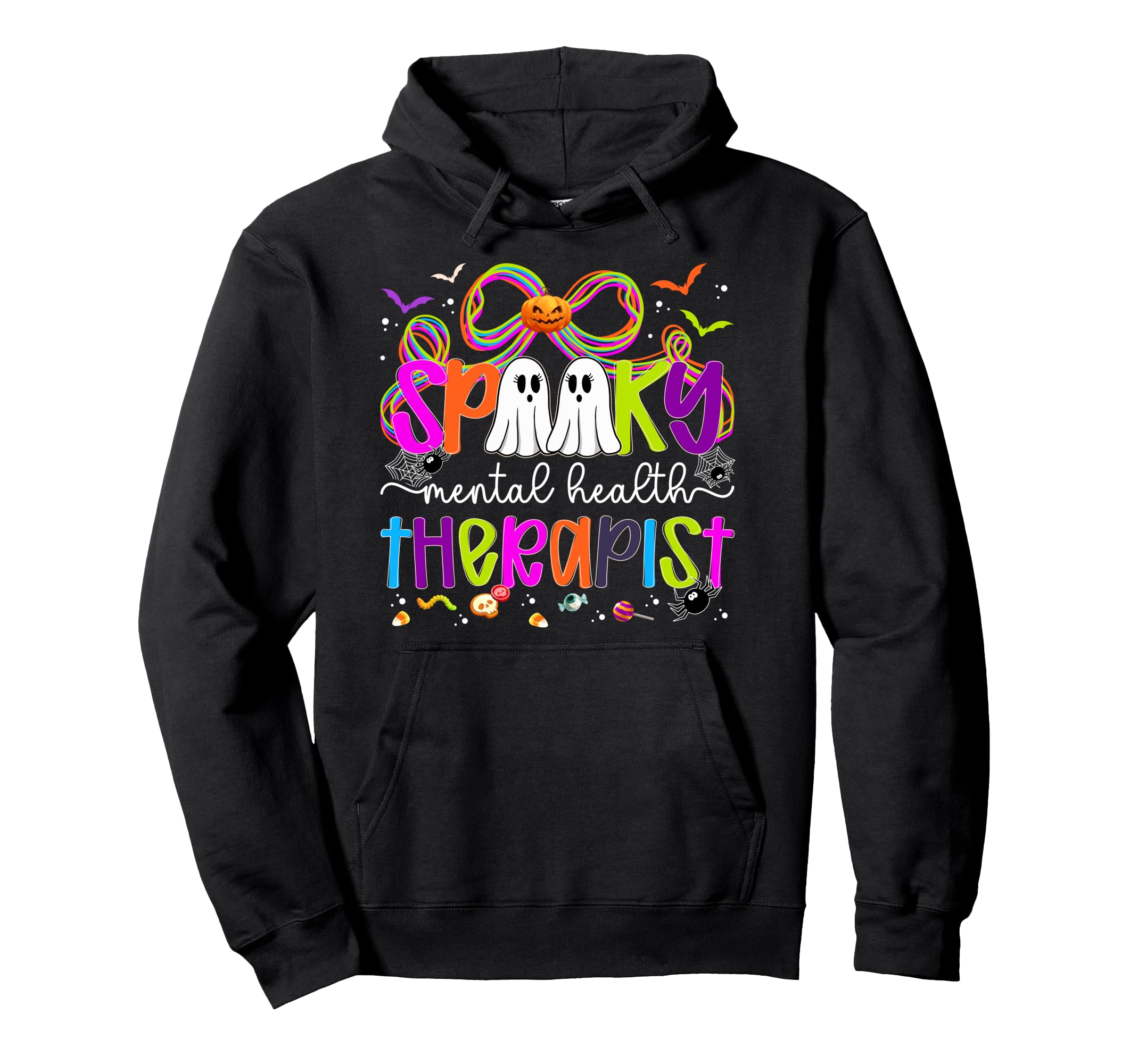Spooky Mental Health Therapist Halloween Hoodie - Unique Graphic Men Women - T-Shirt, Sweatshirt, Hoodie