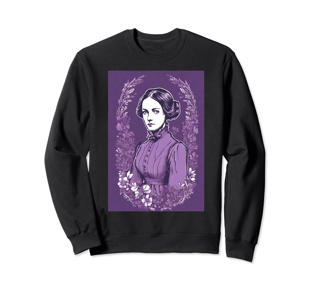 Jane Eyre Portrait Purple Bronte Sweatshirt - Custom Art Print Unisex - T-Shirt, Sweatshirt, Hoodie