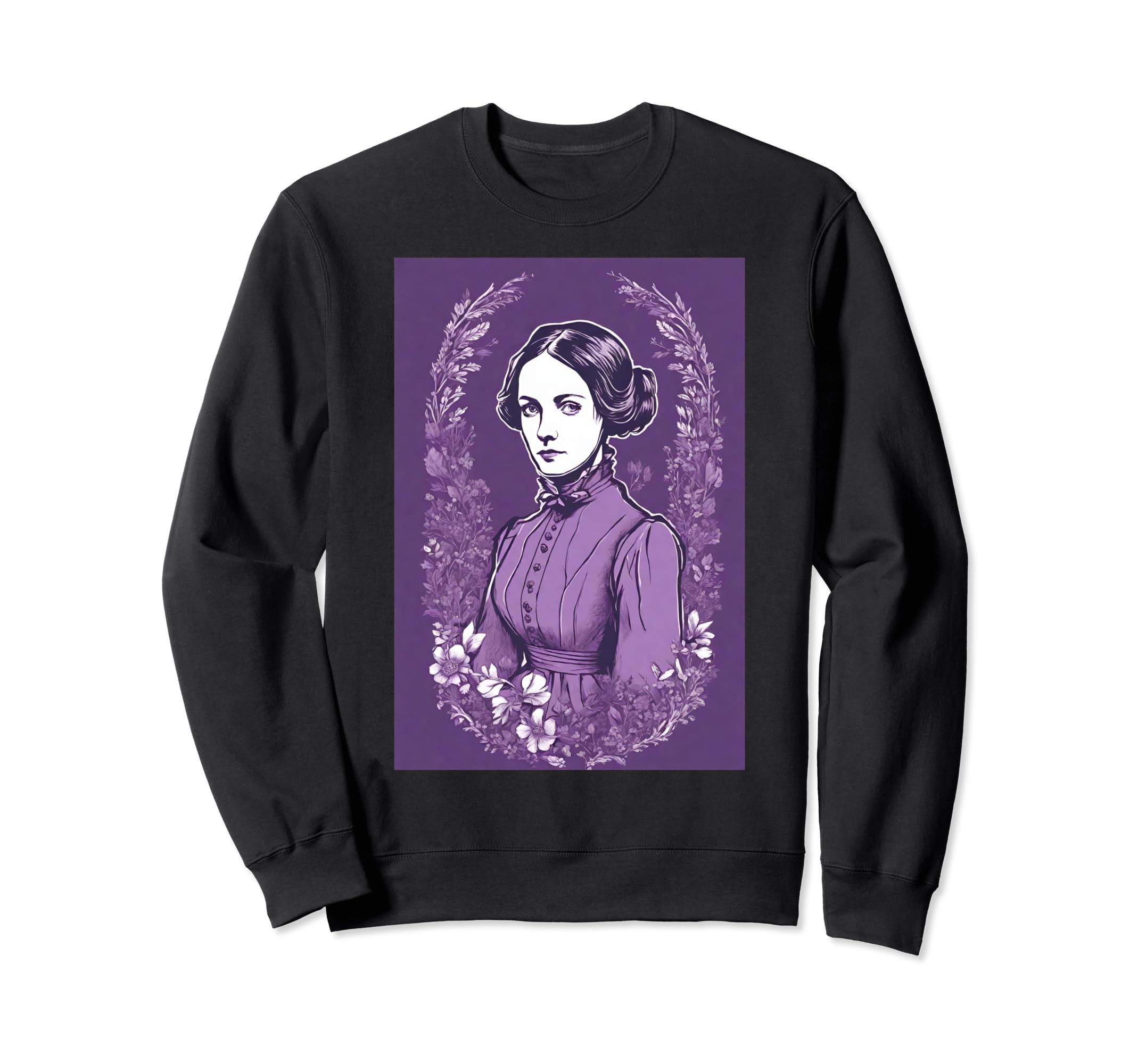 Jane Eyre Portrait Purple Bronte Sweatshirt - Custom Art Print Unisex - T-Shirt, Sweatshirt, Hoodie