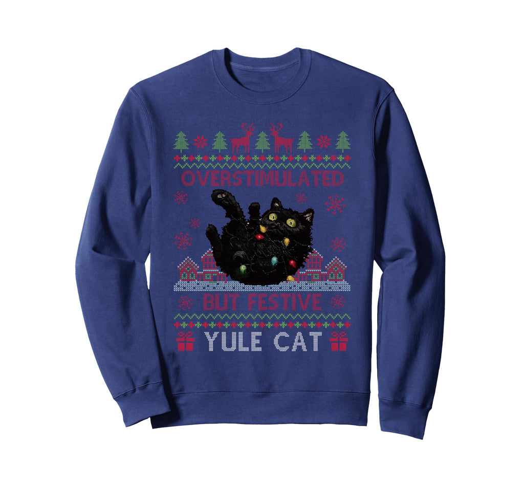 Funny Santa Yule Cat Sweatshirt - Casual Everyday Wear Unisex - T-Shirt, Sweatshirt, Hoodie