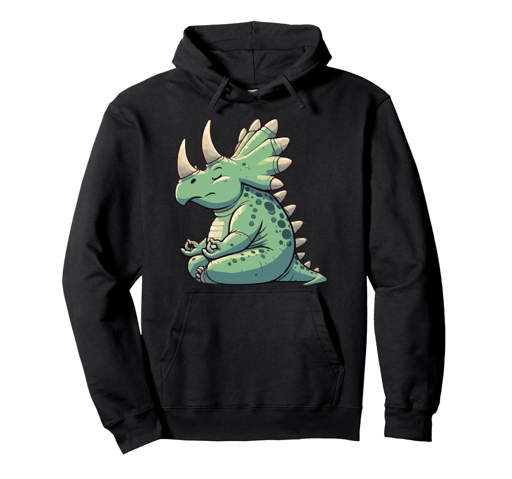 Meditation Triceratops Yoga Pose Hoodie - Novelty Apparel Men Women - T-Shirt, Sweatshirt, Hoodie