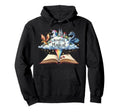 Reading Is Magical Unicorn Dragon Hoodie - Minimalist Print Men Women - T-Shirt, Sweatshirt, Hoodie