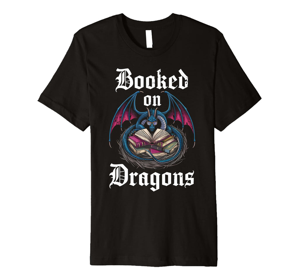 Dragon Books Nerds Reading Writer Writing T-Shirt - Graphic Print Unisex - T-Shirt, Sweatshirt, Hoodie