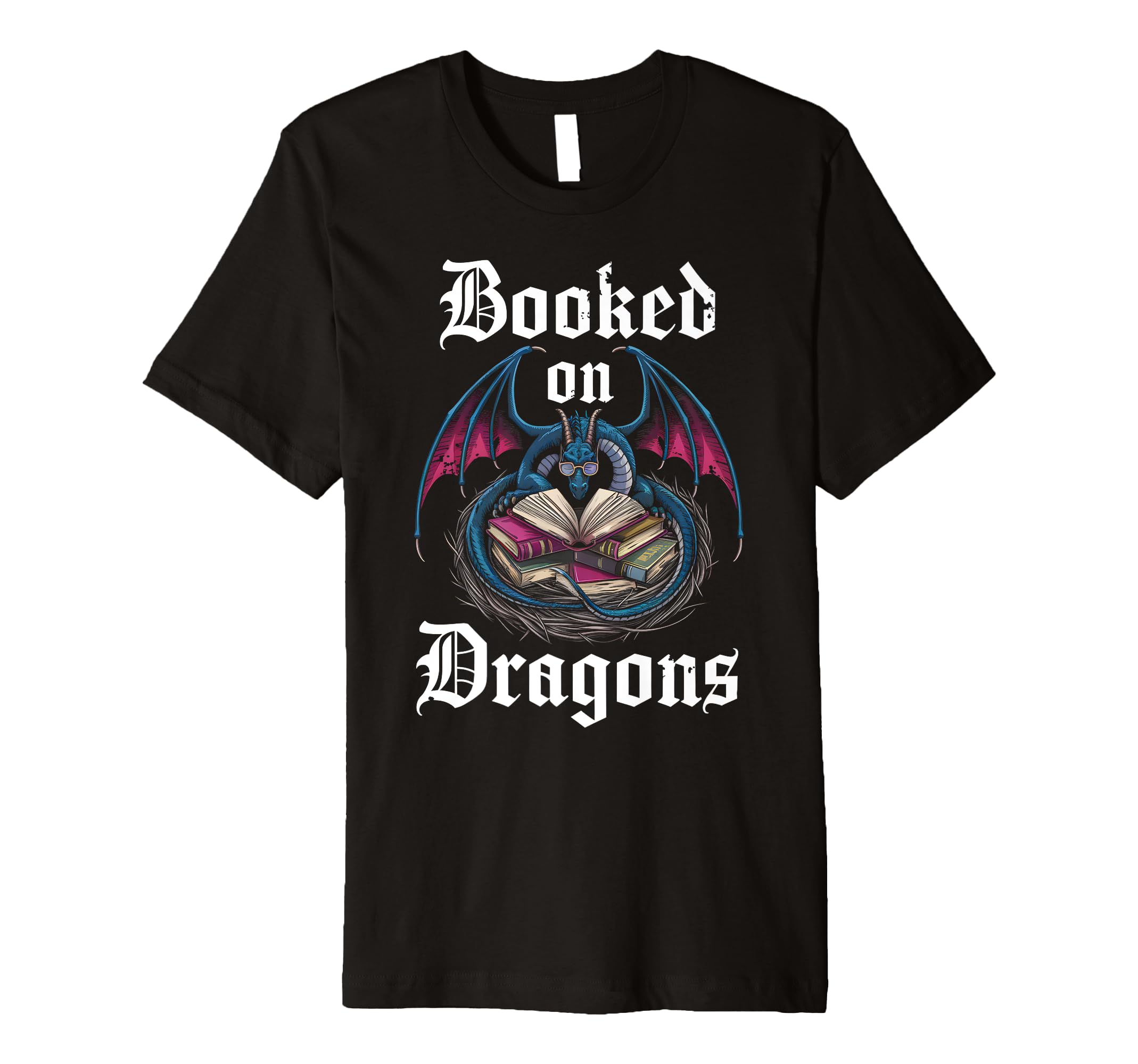 Dragon Books Nerds Reading Writer Writing T-Shirt - Graphic Print Unisex - T-Shirt, Sweatshirt, Hoodie