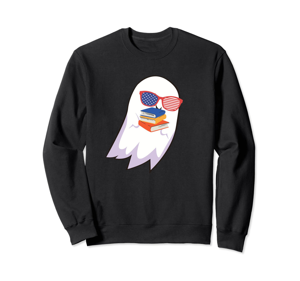 Funny Hallowen Ghost Red More Books Sweatshirt - Fun Novelty Design Unisex - T-Shirt, Sweatshirt, Hoodie