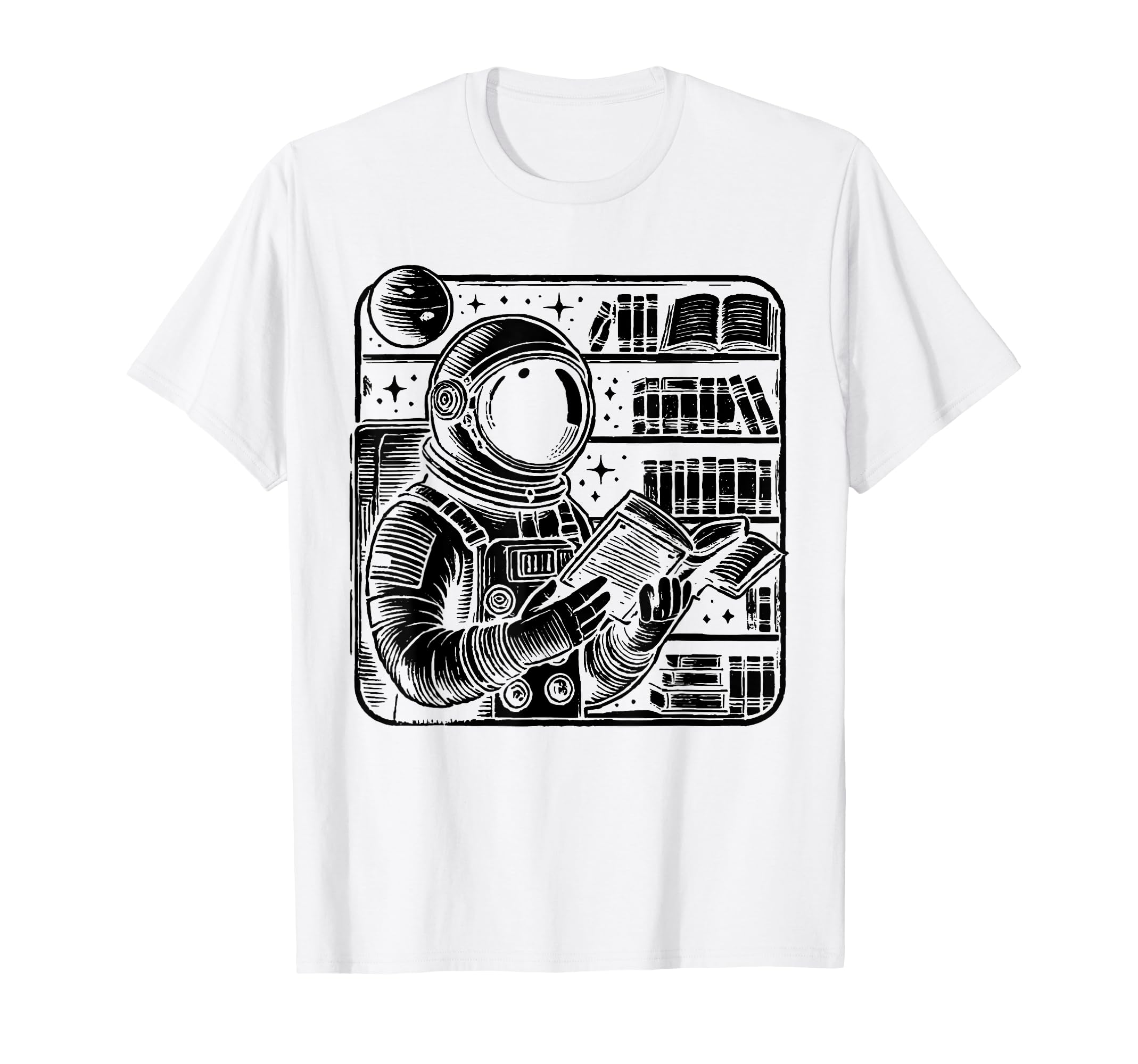 Astronaut Librarian Library Book T-Shirt - Streetwear Style for Adults - T-Shirt, Sweatshirt, Hoodie