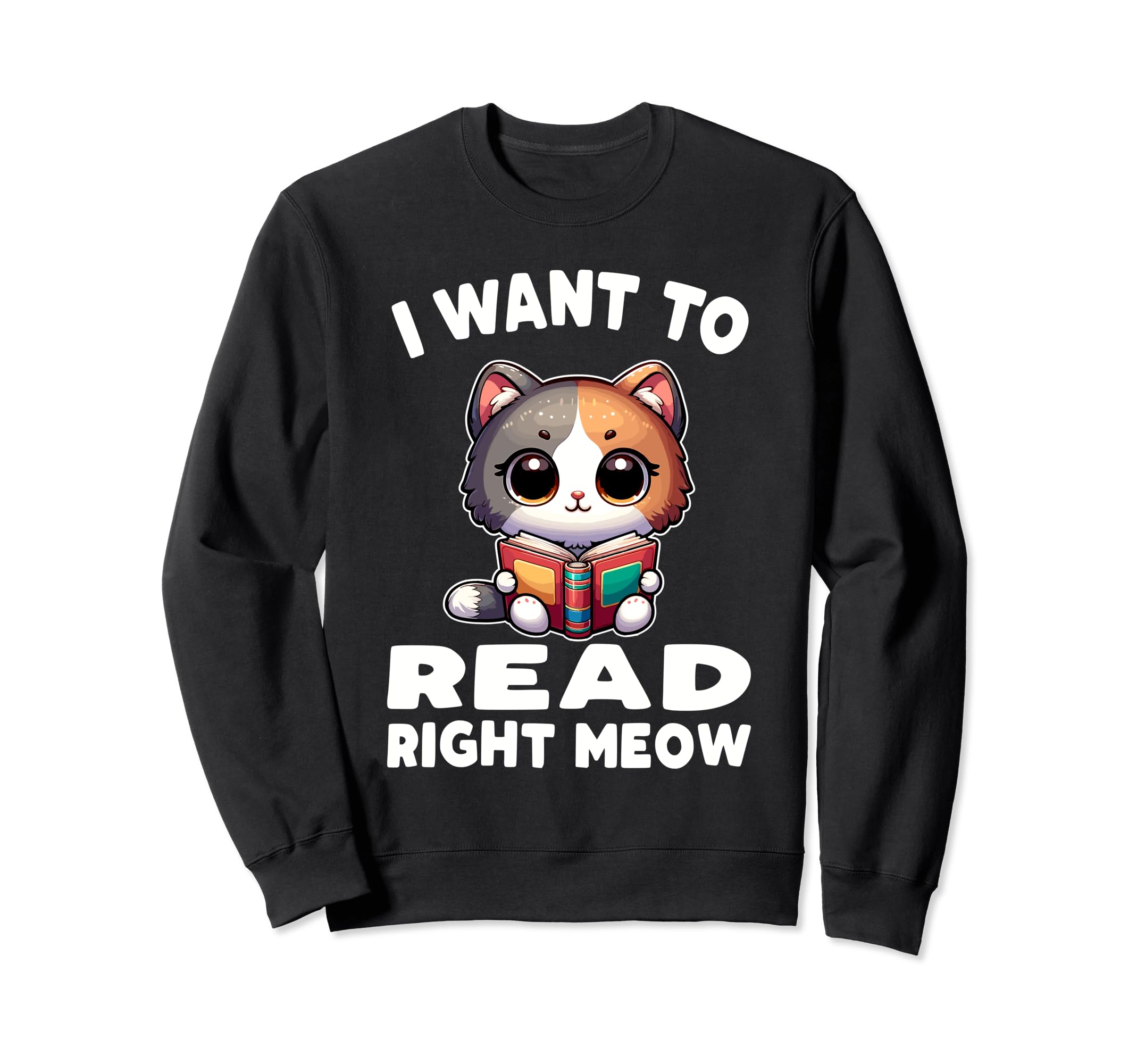 Reading Book Cat Library Reading Sweatshirt - Custom Art Print Men Women - T-Shirt, Sweatshirt, Hoodie