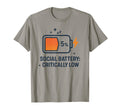 Funny Introvert Social Battery Critically T-Shirt - Unique Graphic Unisex - T-Shirt, Sweatshirt, Hoodie