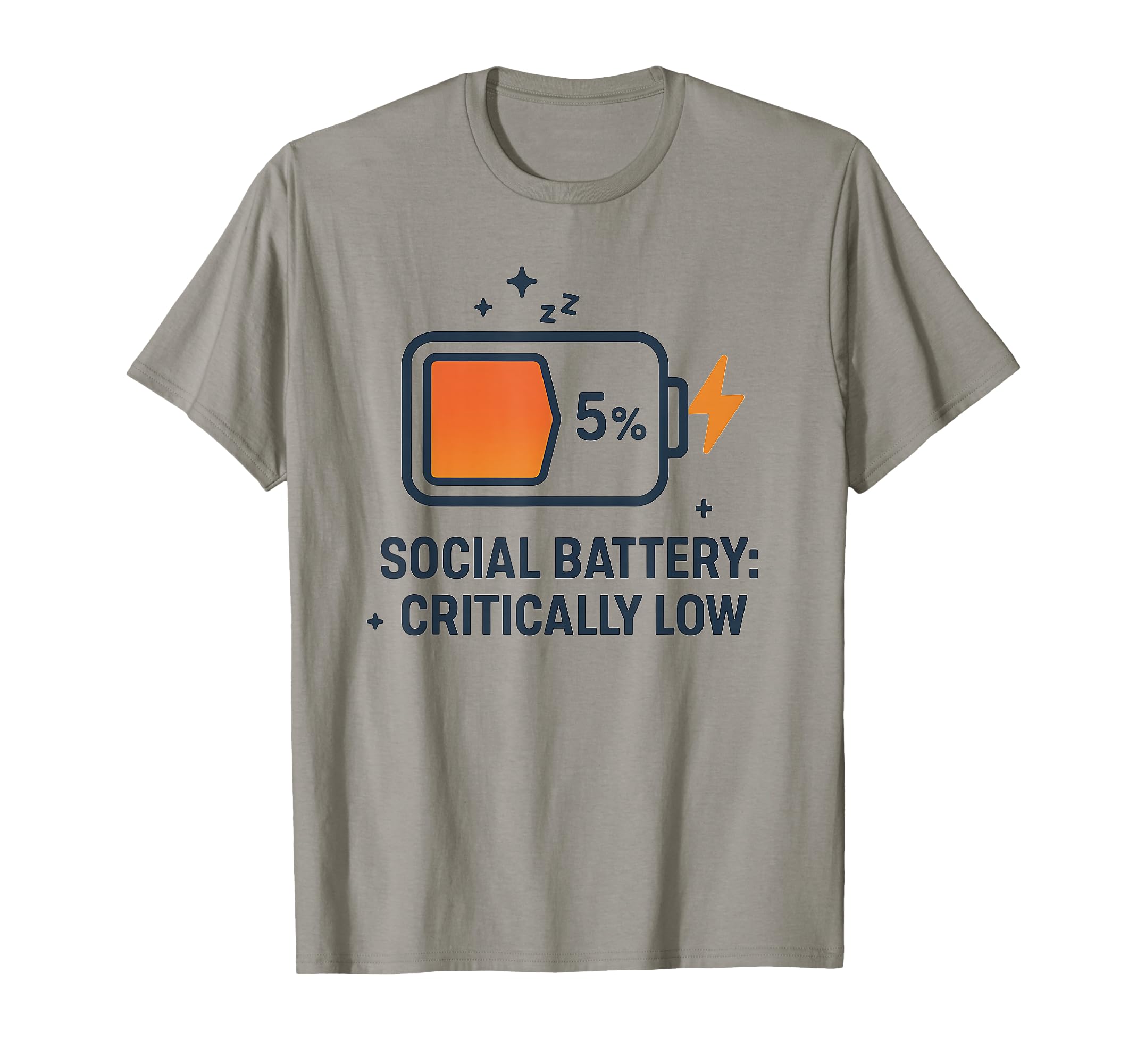 Funny Introvert Social Battery Critically T-Shirt - Unique Graphic Unisex - T-Shirt, Sweatshirt, Hoodie