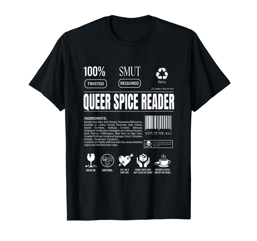 Queer Spice Reader Smut Lgbt Label T-Shirt - Minimalist Print Men Women - T-Shirt, Sweatshirt, Hoodie