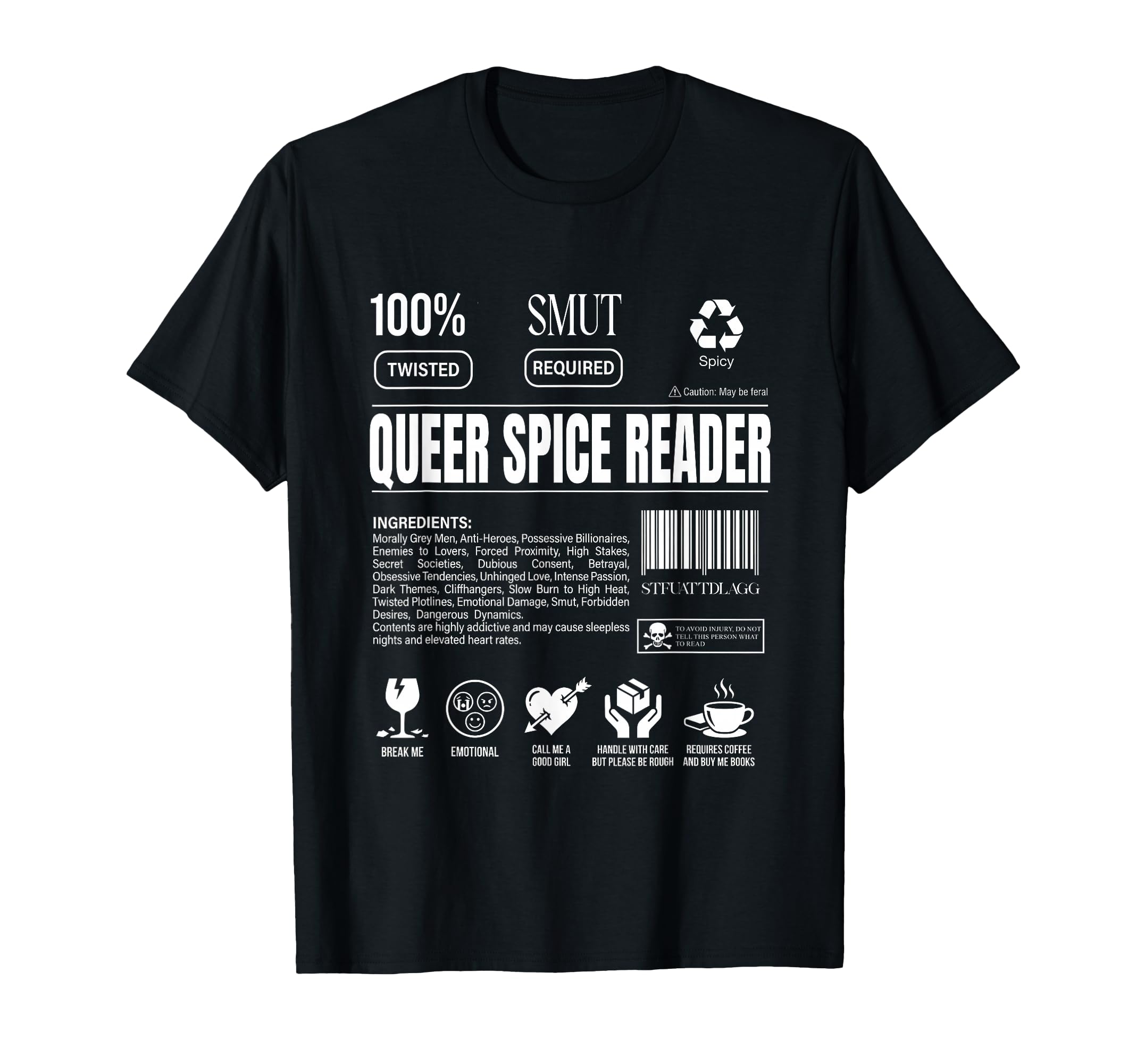 Queer Spice Reader Smut Lgbt Label T-Shirt - Minimalist Print Men Women - T-Shirt, Sweatshirt, Hoodie