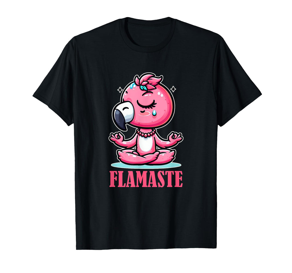 Flamaste Funny Flamingo Yoga Meditation T-Shirt - Unique Graphic Men Women - T-Shirt, Sweatshirt, Hoodie