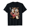 Zzz Library Cartoon Reader Owl Reading Book T-Shirt - Trendy Graphic Unisex - T-Shirt, Sweatshirt, Hoodie