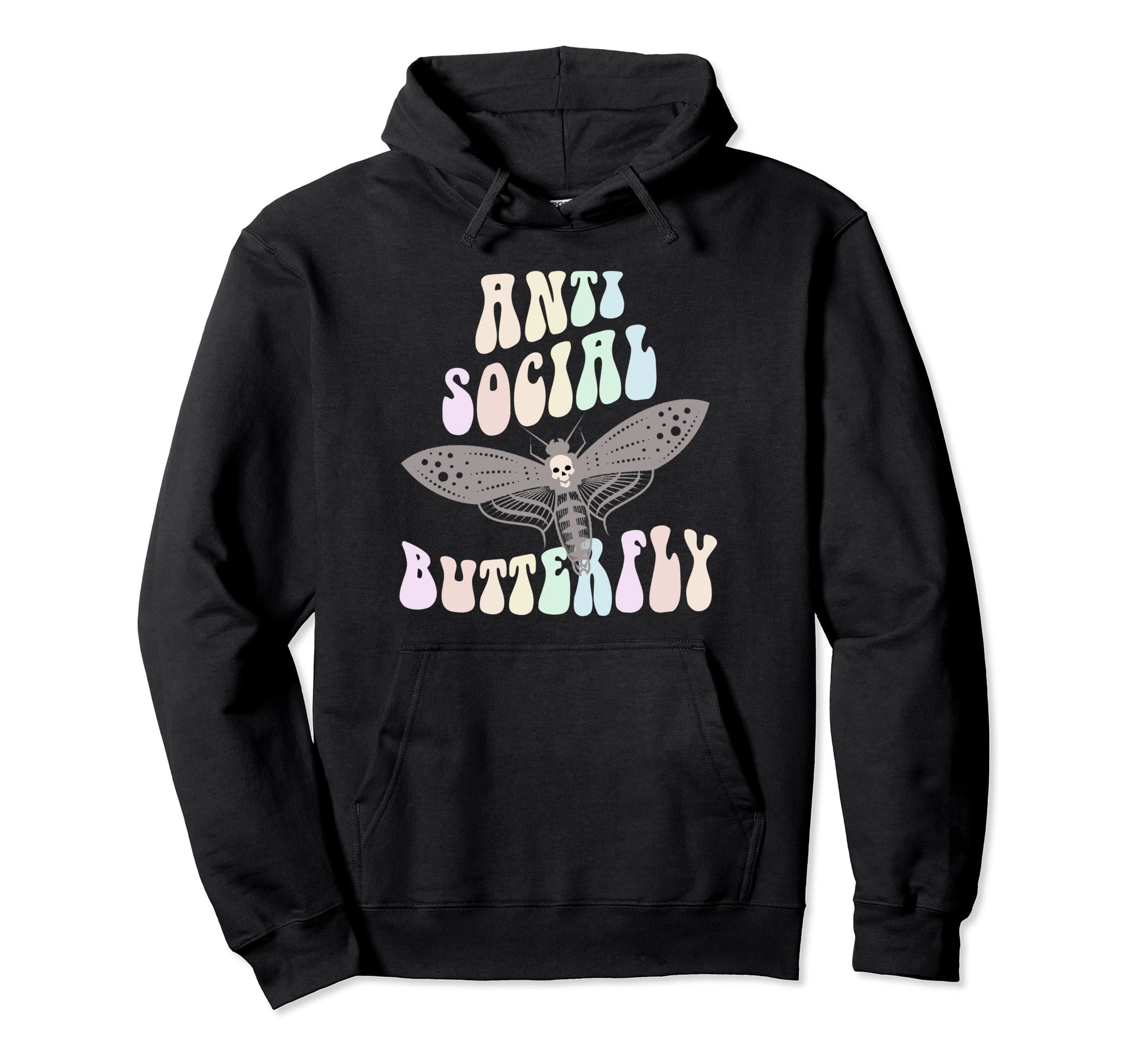 Funny Anti Social Butterfly Club Shy Hoodie - Casual Everyday Wear Unisex - T-Shirt, Sweatshirt, Hoodie