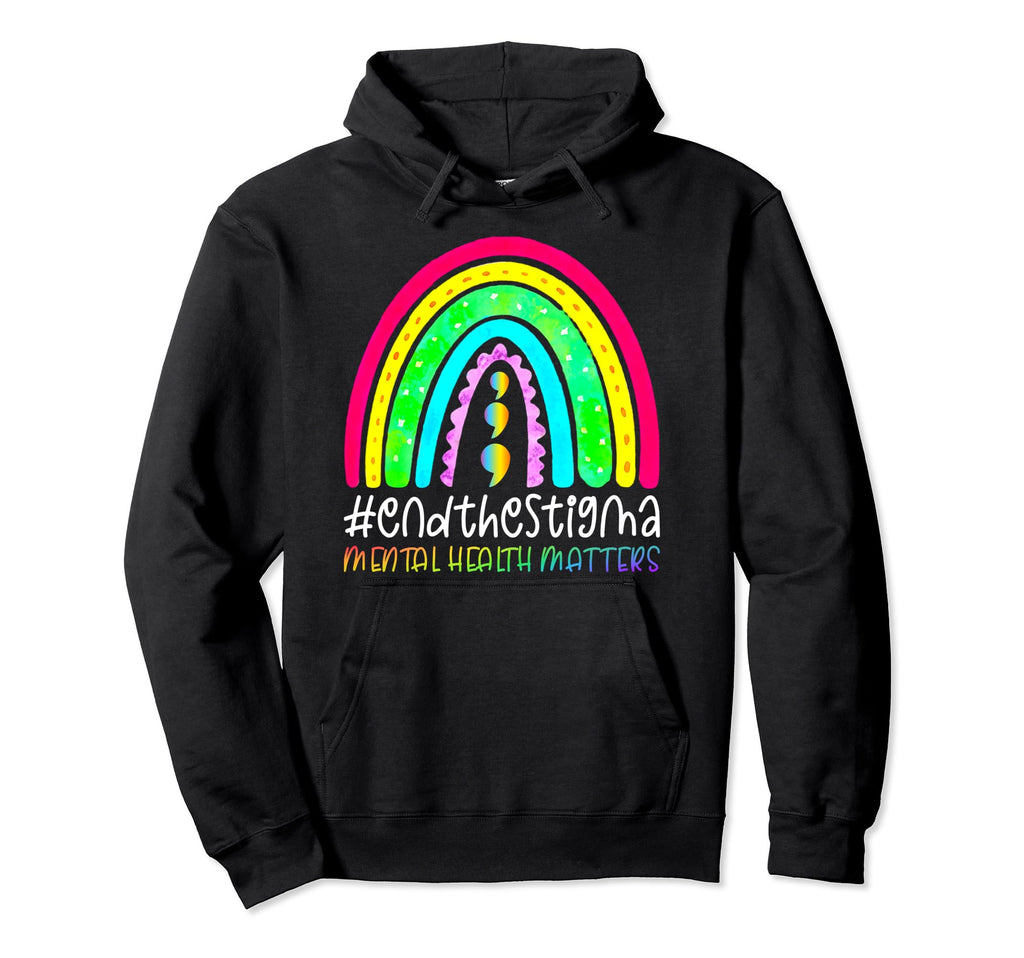 Mental Health Matters End Stigma Hoodie - Minimalist Print for Adults - T-Shirt, Sweatshirt, Hoodie