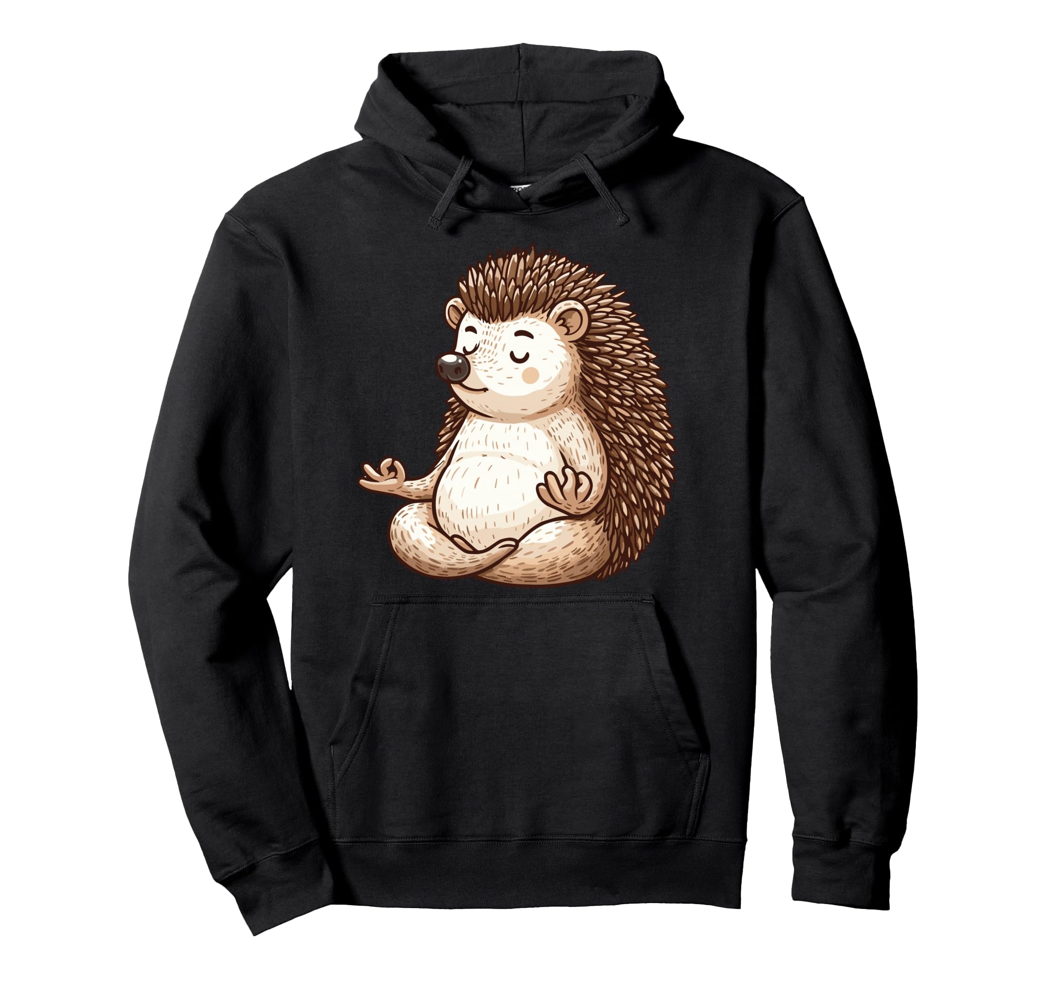 Meditation Hedgehog Yoga Pose Relaxing Hoodie - Unique Graphic Unisex - T-Shirt, Sweatshirt, Hoodie