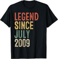 Legend Since July 2009 17th Birthday Boy Girl 17 Year Old T-Shirt Unisex T-shirt, Sweatshirt, Hoodie, Long Sleeve Tee - T-Shirt, Sweatshirt, Hoodie