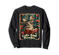Cats And Books Bookish Reading Teacher Sweatshirt - Trendy Graphic Unisex - T-Shirt, Sweatshirt, Hoodie