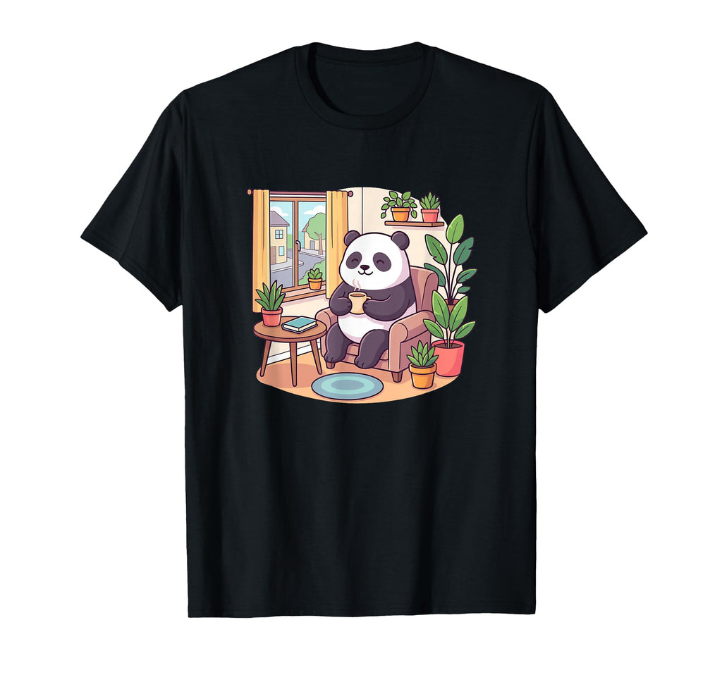 Relaxing Panda Tea Cozy Reading Nook T-Shirt - Graphic Print Men Women - T-Shirt, Sweatshirt, Hoodie